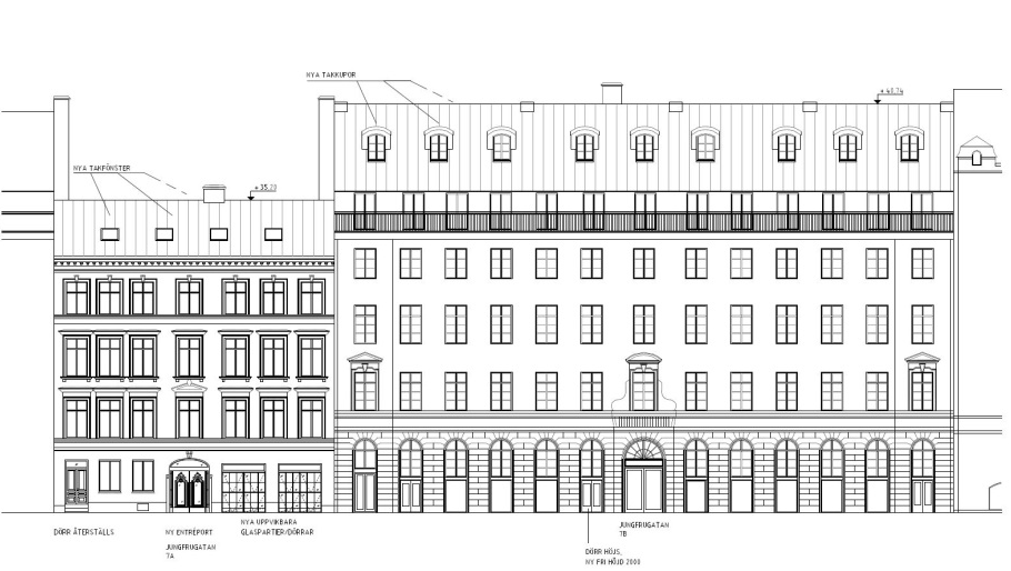 Sida 13 (19) Planförslag Ombyggnad till lägenhetshotell Idén i ombyggnadsförslaget är att värna den historiska bebyggelsekaraktären och samtidigt göra det möjligt för hotellägenheter och bostäder att