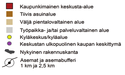 Glesbebyggelsetrycket kanaliseras till byahelheter i närheten av den nuvarande samhällsstrukturen. Den starka pendlingen inom området stöds genom att områdets interna trafikförbindelser utvecklas.