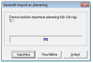 FLEX Tidredovisning Användarmeddelande (maj 2013) 15 Import av planering En ny import har byggts som gör det möjligt att importera