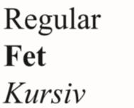 Figur 3. Figuren visar några av bokstävernas alla detaljer. 2.3.2 Sanserifer Sanseriftypsnitt saknar serifer helt.