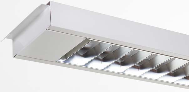 INTERIÖR STORELINER LED / STORELINER Armatur anpassad för montage I systemtak i t ex stormarknader. Armaturen har stomme av vitlackerad aluzink och finns i olika längder beroende på taktyp.