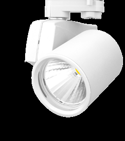 Livslängd L70 Ta25 80000h (B50) MacAdam 3 SDCM CRI: >80 Liten LED spotlight för montering i 3-fas strömskena.