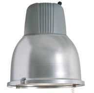 Anslutning via strypnippel på stommens ovansida. Som tillbehör fällbart kvarhängande skyddsglas IP 65 för aluminiumreflektor.