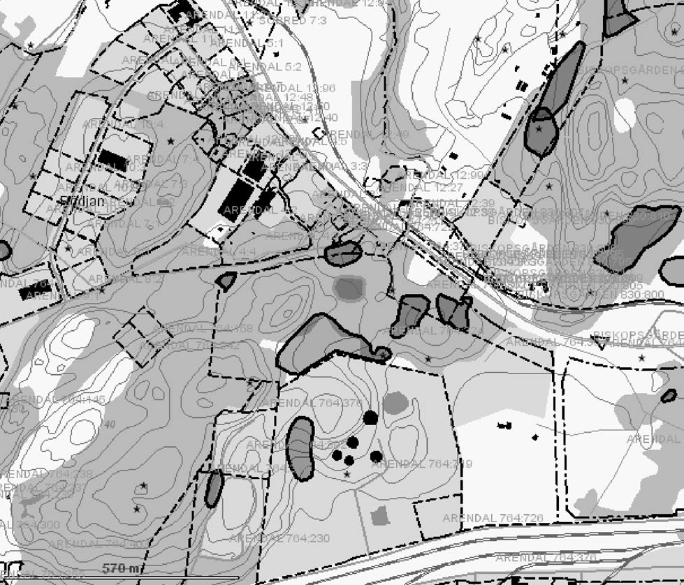 Sammanfattning Riksantikvarieämbetet UV Väst har utfört en arkeologisk förundersökning av sex boplatslämningar och ett hällristningsområde, RAÄ 158, 160, 161, 316, 331, 332 och 335 inom fastigheterna