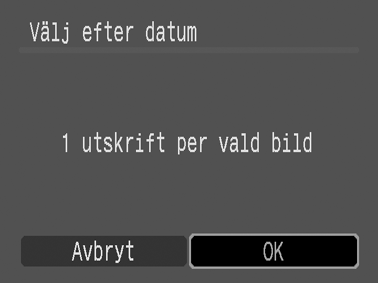 3 För alternativen [Välj efter datum], [Välj kategori] och [Välj efter mapp], tryck på. 4 Välj [OK] och tryck på.