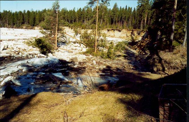 Agnesbergsskredet 1993-04-14 Strandskoning Ursprunglig markyta Undervattensskred