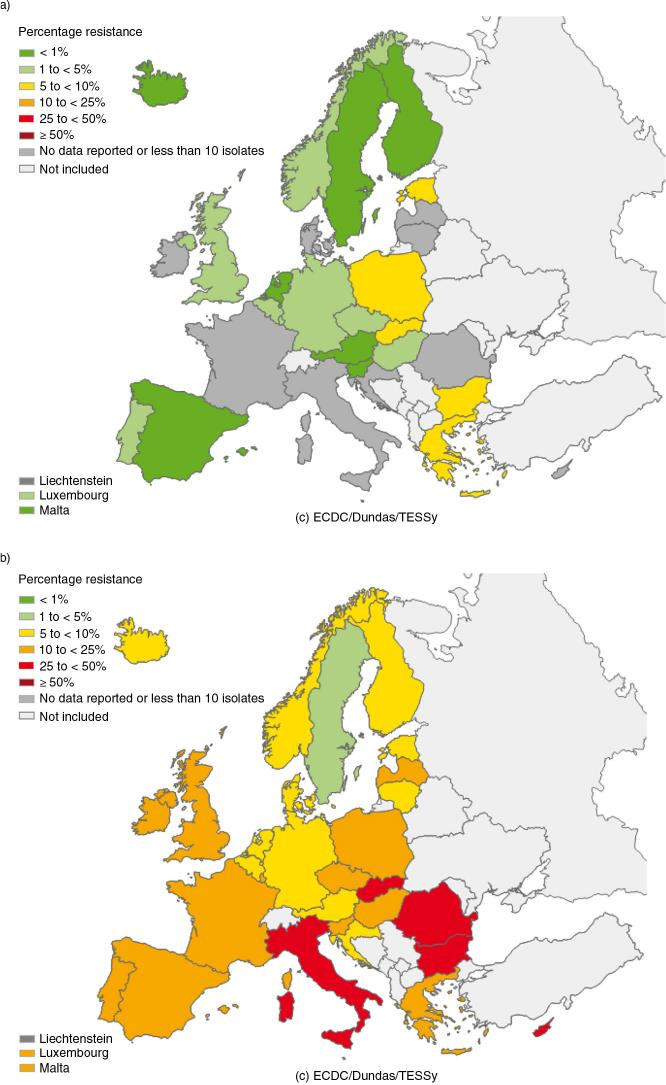 Utvecklingen av ESBL i Europa I olika delar av Europa