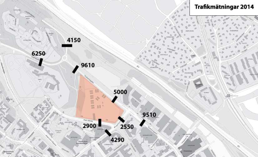 Sida 13 (38) Gator och trafik Gatunät och biltrafik Området runt Kista Äng kännetecknas av trafikseparering och en storskalig trafikinfrastruktur med Torshamnsgatan, Borgarfjordsgatan och Kista