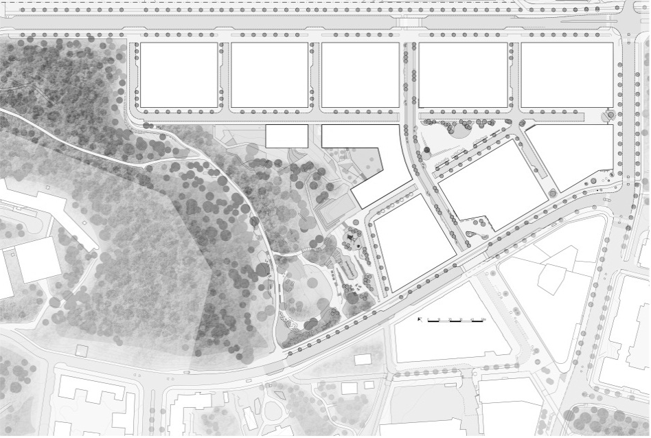 Sida 18 (38) 1 3 2 Gatutyper, torg och platser. Urban axel markerad i rött, stadsradhusgator i grönt och gränder i orange. Centrala torget (1), entrétorget (2) och hörntorget (3) markerade i blått.