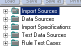 Specification Data Source och Import Specification är uppdelade för att det