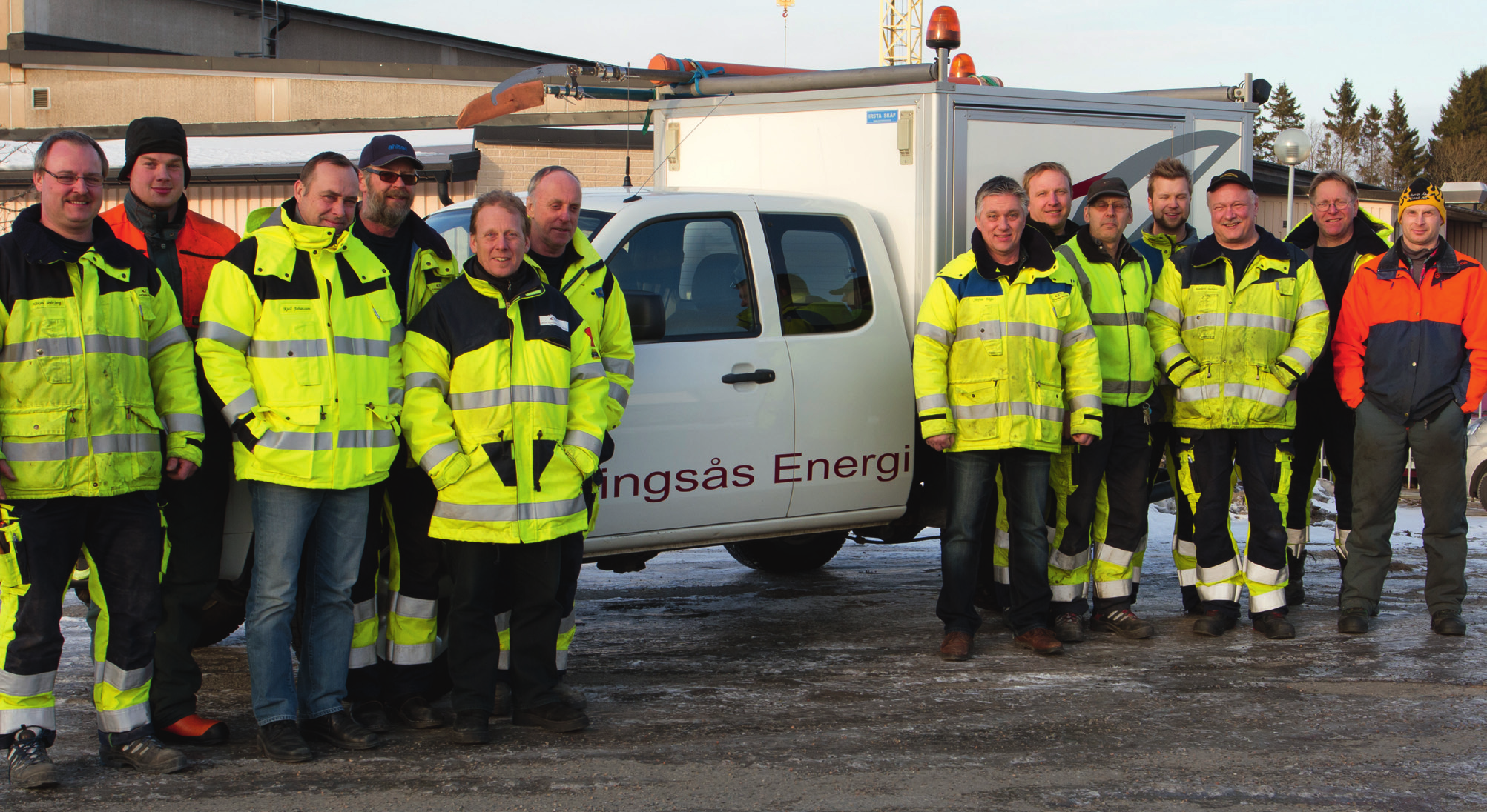 Delar av Alingsås Energis beredskapsstyrka.