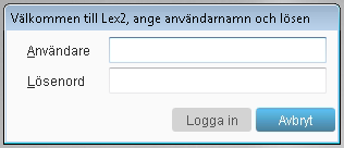 3.3 Flera flikar och boxar Fliken Startsida ligger kvar och går inte att stänga utan att avsluta applikationen (stänga fönstret). 4. Inloggning och utloggning i Lex2 1.