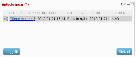 8.3.6 Registrera anteckning 1. Välj anteckning genom att högerklicka och välja Registrera från kontextmenyn. 2.