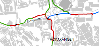 Sida 40 (44) Befintlig situation Utredningsområdet utgörs av trafikplats Gubbängsmotet och dess närområde, vilket präglas av intilliggande huvudgator Nynäsvägen, Tyresöleden och Örbyleden.