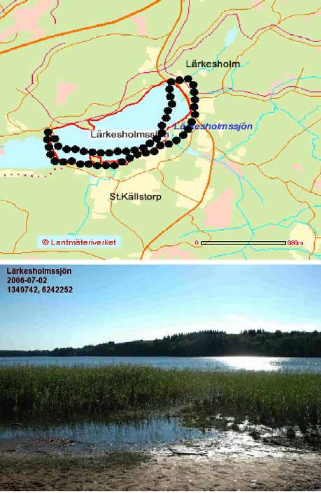 Lärkesholmssjön SE0420294, RN koord: 6242252 1349742 Inventeringsdatum: 2/7,