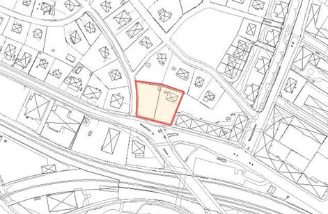 2 Situationsplan Planområdet markerat med röd linje Areal Planområdet är 2100 kvm stort. Ägoförhållanden Fastigheterna Enen 8 och 9 ägs av Fastighets AB Förvaltaren.