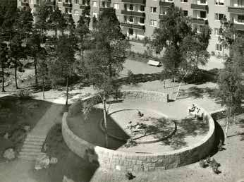 Kolonierna revs senare för att ge plats åt Dalens sjukhus. Foto: Stockholmskällan.
