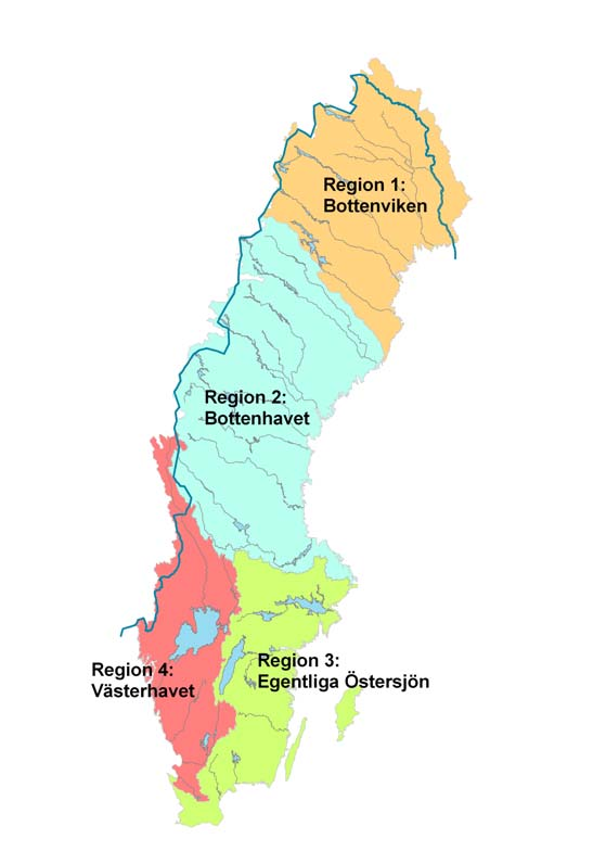 Frekvensen av klass-2-flöden i naturliga vattendrag (%/år) 1 8 6 4 2 1 8 6 4 2 1 8 6 4 2 Bottenviken (t.o.m.