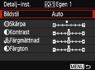 Du kan skapa flera bildstilar med olika inställningar av exempelvis skärpa och kontrast.