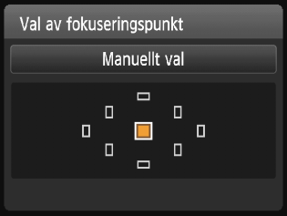 S Välja AF-punktN Om du använder baszonens metoder ställs fokus vanligen automatiskt in på det närmaste motivet. Därmed är det inte säkert att fokus ställs in på just det motiv du har valt.