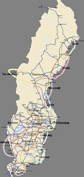Regionförstoring via järnvägen Förbättrad integration Trondheim-Östersund-Sundsvall Vision: 2,9 milj fler människor kan pendla inom en timme!
