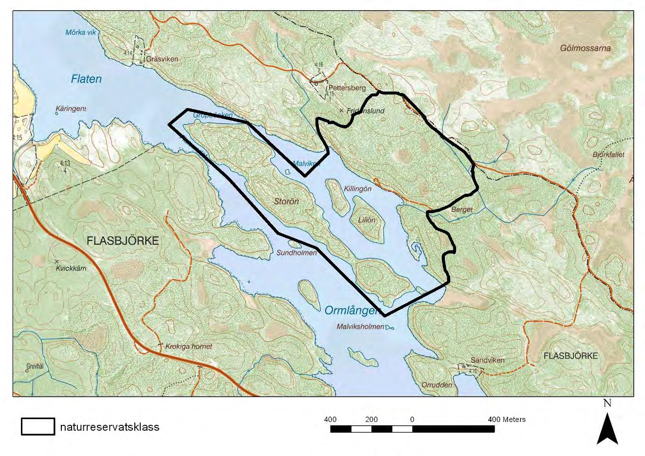 storlek. En kanotled planeras genom Ormlången som även är en populär skridskosjö.