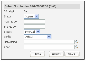 Fältbeskrivning: För åtgärd Status Öppnas den Stängs den E-post Värdet kan vara Ja eller Nej. Ja innebär att inkorgen innehåller något att bearbeta; Nej betyder att den inte gör det.