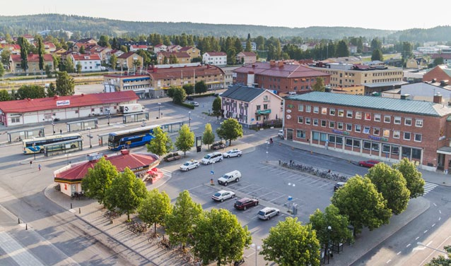 Området där kulturhuset ska byggas. Torget idag.