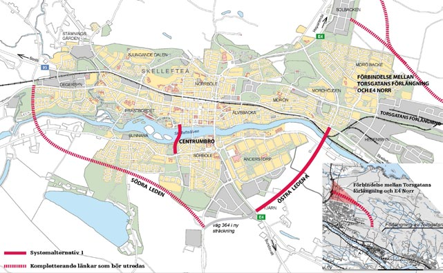 Trafik Dagens trafiksystem kännetecknas av att bilen tar stort utrymme i staden. Många gator i området är utformade utifrån bilens behov av framkomlighet.