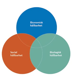 Hållbar utveckling Hållbarhet är ett centralt begrepp som består av tre delar: social, ekonomisk och ekologisk hållbarhet.