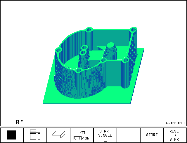 11.1 Grafik 3D-framställning TNC:n avbildar arbetsstycket tredimensionellt. 3D-framställningen kan vridas runt den vertikala axeln.