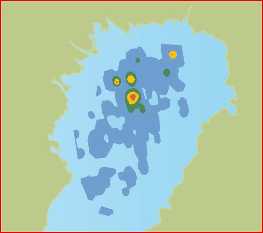 Vikaresälens utbredning vintertid i norra Bottenviken