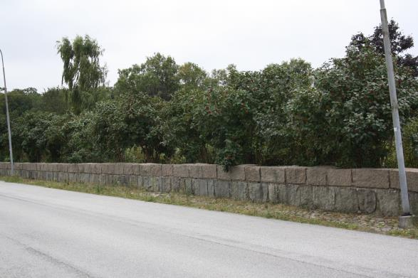 I direkt anslutning till begravningsplatsens södra sida ligger Lövestad skola, med skolgården på andra sidan trädkransen.