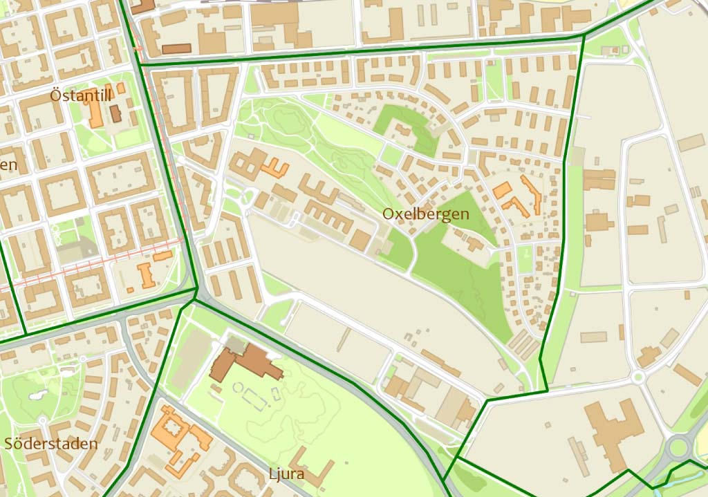 11(28) Stadsdelens kvartersinnehåll I söder finns ett verksamhetsområde där spårvagnshallarna är närmast planområdet.