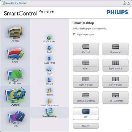 3. Bildoptimering 3.3 SmartDesktop Guide SmartDesktop Installera SmartControl Premium och välj SmartDesktop i Options (Alternativ).