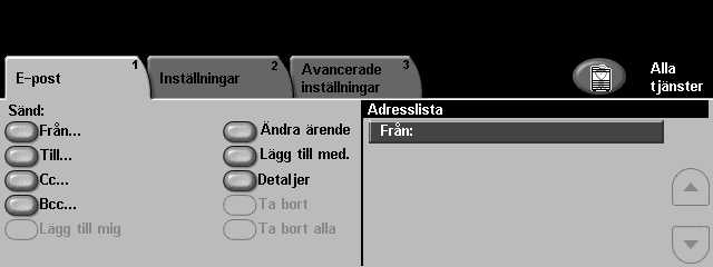 6 Avläsning till e-post Avläsning till e-post är en standardfunktion på WorkCentre 4150s, 4150x och 4150xf. Detta kapitel innehåller information om de alternativ som är tillgängliga för e-post.