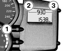 4 40 z Manövrering Klocka Inställning av klocka Om du ställer in klockan när du kör, kan du förorsaka en olycka. Ställ endast in klockan när motorcykeln står stilla. Koppla till tändningen.