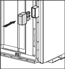 Idrifttagande u För skåp med medföljande väggdistanshållare: montera denna väggdistanshållaren nedtill på skåpets baksida på höger och vänster sida. 4.3.