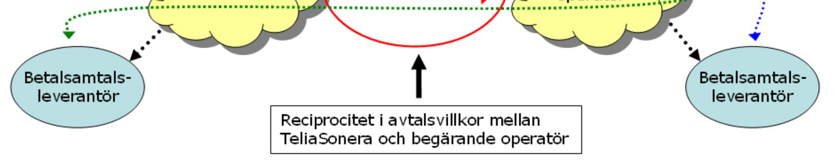 som den operatören begärt för respektive betalsamtalstjänst, finns en risk för att TeliaSonera genom sin prissättning mot slutanvändaren motverkar det konkurrensfrämjande syftet med skyldigheten.