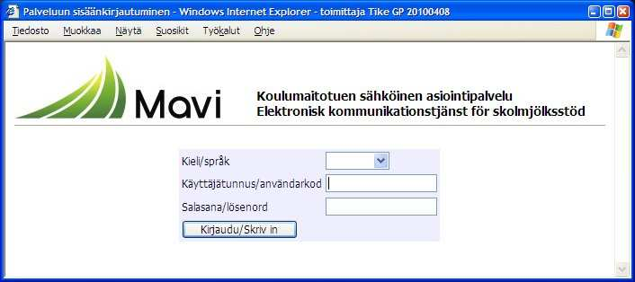 1. Allmänt om den elektroniska kommunikationstjänsten för skolmjölksstöd 1.1. Utrustningskrav Tjänstens användargränssnitt är avsett att användas med webbläsare.