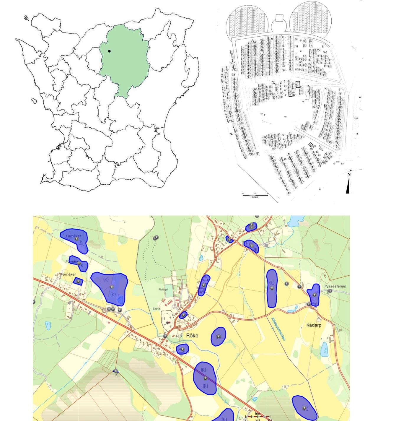 tur, kartor och ritningsmaterial. Nulägesbeskrivningen av kyrkogården omfattar fastigheten Röke kyrkogård med omgivande yttre kyrkogårdsmur och staket.