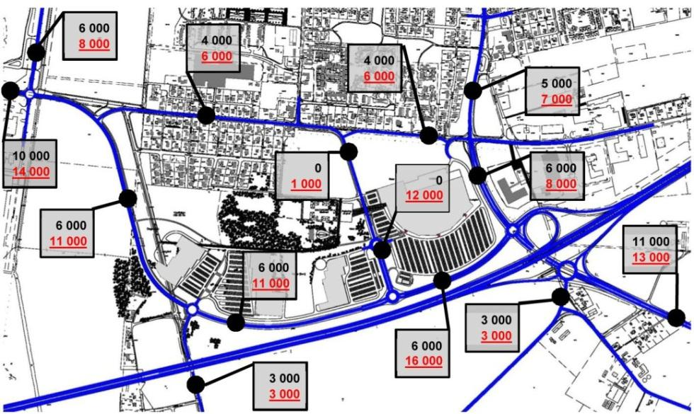 3.1.2 E22-Trafikplats Hammar Trafikplats Hammar får en ny utformning som beskrivs i kapitlet åtgärder. 3.1.3 Gång- och cykelnät Flera nya gång- och cykelvägar kommer att byggas i området och kopplas ihop med befintliga nät, dessa visas i figur 6.