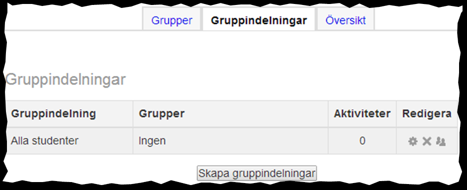 5. Skriv in namn på gruppindelningen och klicka på knappen Spara ändringar. 6.