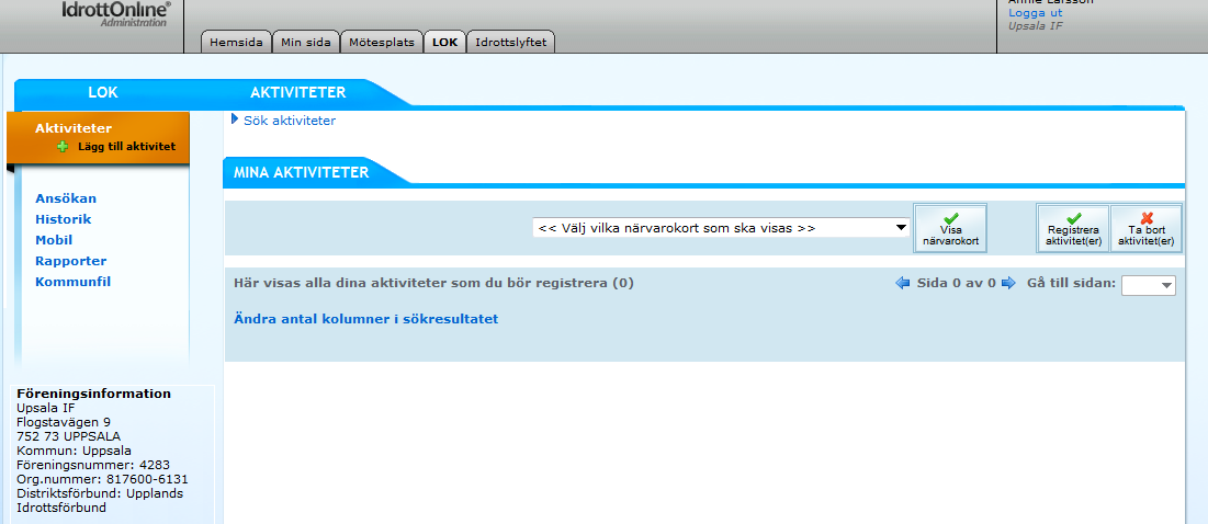 IdrottOnline Lokalt Aktivitetsstöd 3.