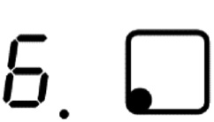 Minuttdisplayet viser minuttene. Punktet for tilsvarende sone blinker. Displayet ser slik ut: 3.