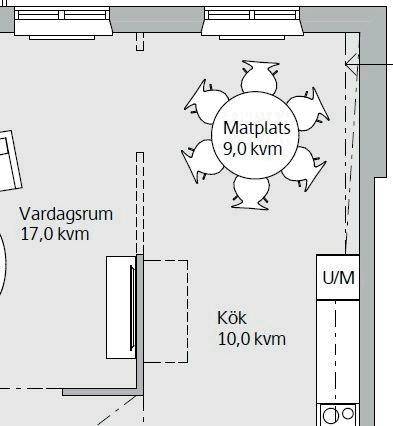 vägg kök Längre vägg mellan kök och vardagsrum Mitt val