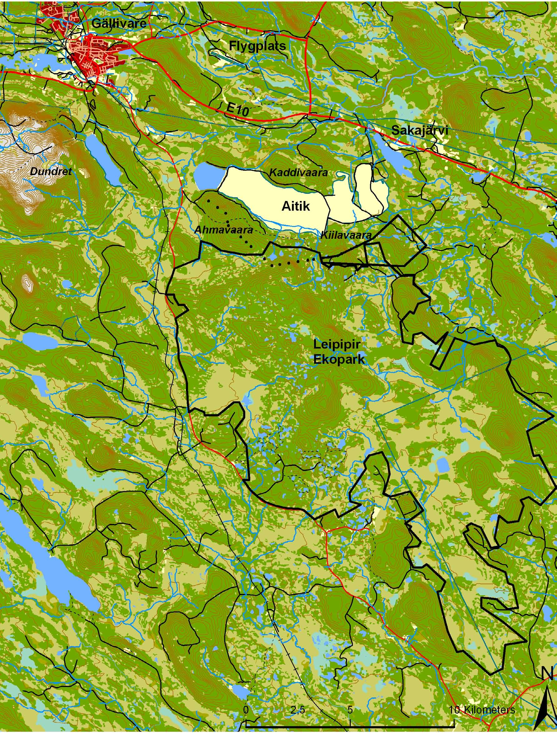 3. ANALYS LANDSKAPSBESKRIVNING Liikavaara Lokalisering Aitiks koppargruva ligger i Norrbottens län cirka 15 km sydöst om Gällivare och 6 mil norr om polcirkeln.