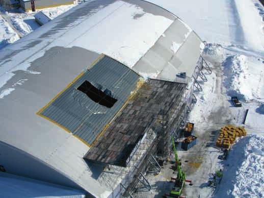 Under perioden januari till mars 2010 rasade ett stort antal tak i samband med kraftiga snöfall.