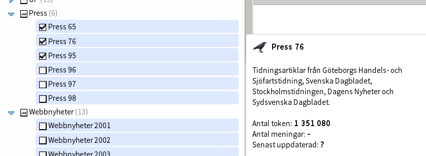 Information om valda