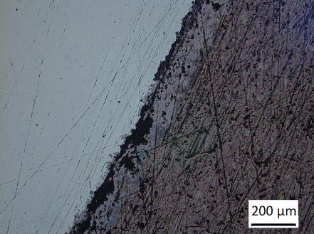 250x 250x 250x ~100 µm 150 µm 60 µm Avlagring Fe-oxid Fe-oxid 100 µm